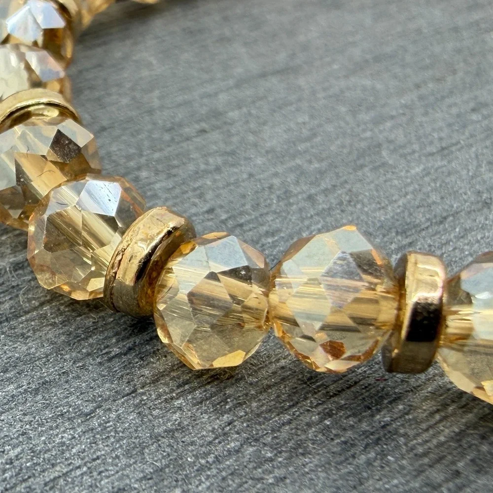 Amazing Grace Gold Tone Bead Bracelet Stacking Stretch Jewelry Gift Inspiration
